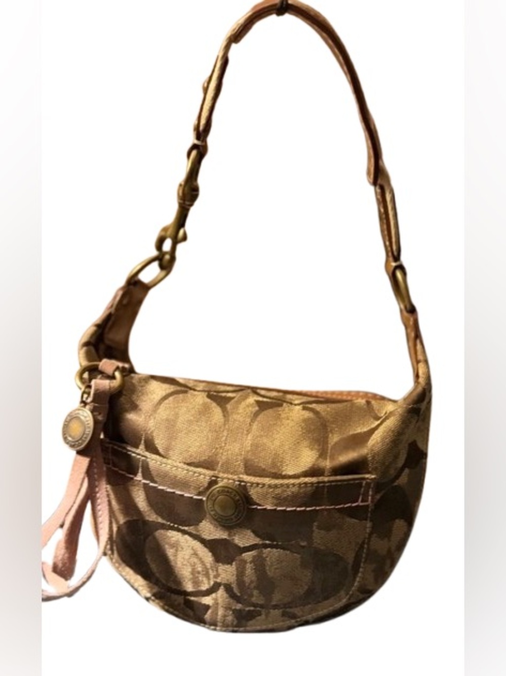 Coach Signature Hobo Shoulder Bag in Bronze Brown